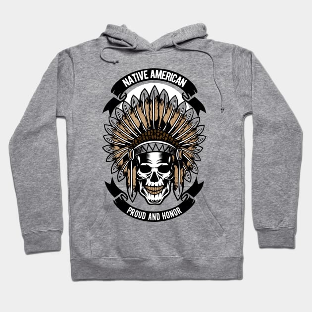 Native American Skull Hoodie by Tempe Gaul